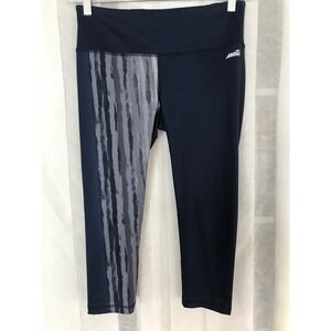 Avia Womens Navy Blue Graphic Brushstroke Cropped Leggings AVL18200 Size L